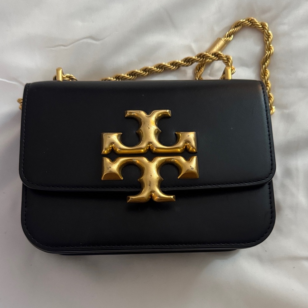 Tory Burch Black Crossbody Bag with Gold Accent